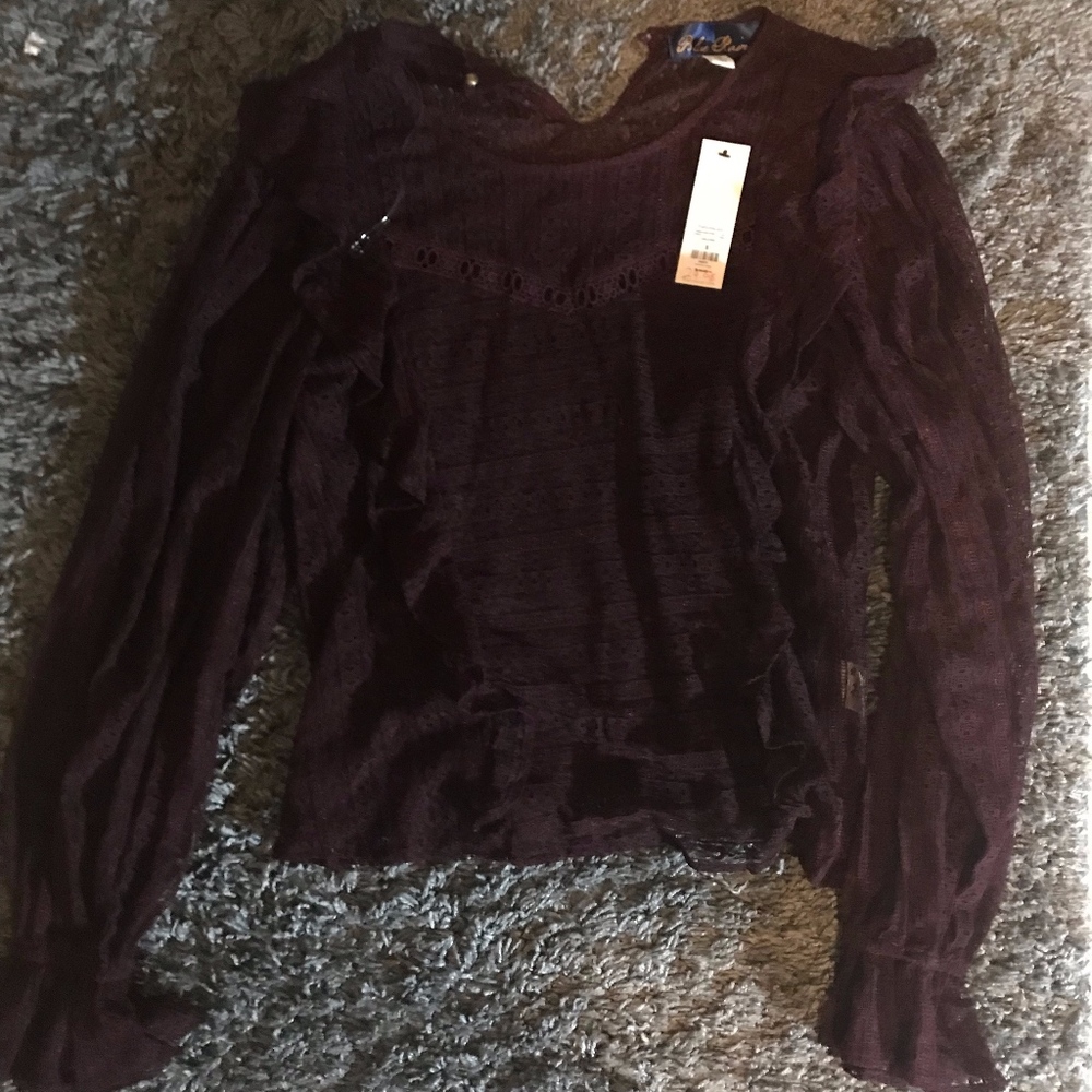 Francescas maroon lace blouse